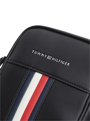 Tommy Hilfiger Black Signature Tape Crossbody Reporter Bag - Image 3 of 5