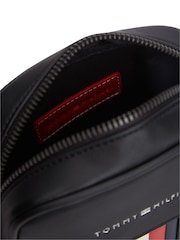 Tommy Hilfiger Black Signature Tape Crossbody Reporter Bag - Image 4 of 5