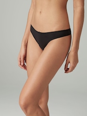 Black Thong Microfibre Knickers 5 Pack - Image 2 of 5