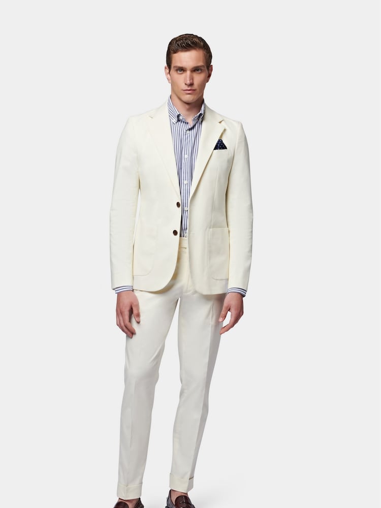 Peckham Rye White Regular Fit Contemporary Notched Lapel Jacket - Image 2 of 7 Peckham Rye White Regular Fit Contemporary Notched Lapel Jacket - Image 2 of 7