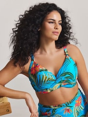 Simply Be Blue Magisculpt Twist Front Underwired Bikini Top - Image 1 of 4