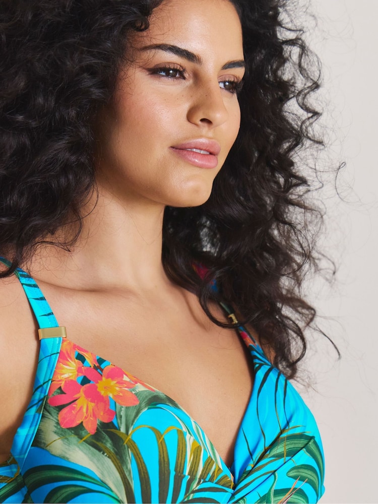 Simply Be Blue Magisculpt Twist Front Underwired Bikini Top - Image 4 of 4
