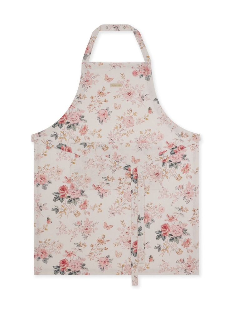 Sophie Allport Neutral Vintage Rose Apron - Image 2 of 2 Sophie Allport Neutral Vintage Rose Apron - Image 2 of 2
