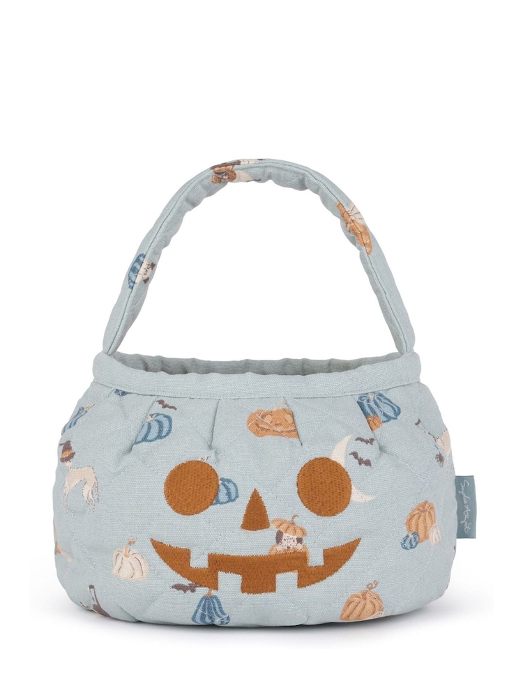 Sophie Allport Blue Paws & Pumpkins Halloween Basket - Image 2 of 2 Sophie Allport Blue Paws & Pumpkins Halloween Basket - Image 2 of 2
