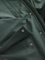 Sage Green Borg Lined Shower Resistant Hooded Parka Jacket - Image 10 of 10