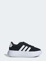 adidas Black Grand Court Platform Suede Shoes - Image 1 of 10
