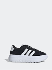 adidas Black Grand Court Platform Suede Shoes - Image 10 of 10