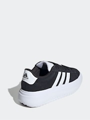 adidas Black Grand Court Platform Suede Shoes - Image 2 of 10