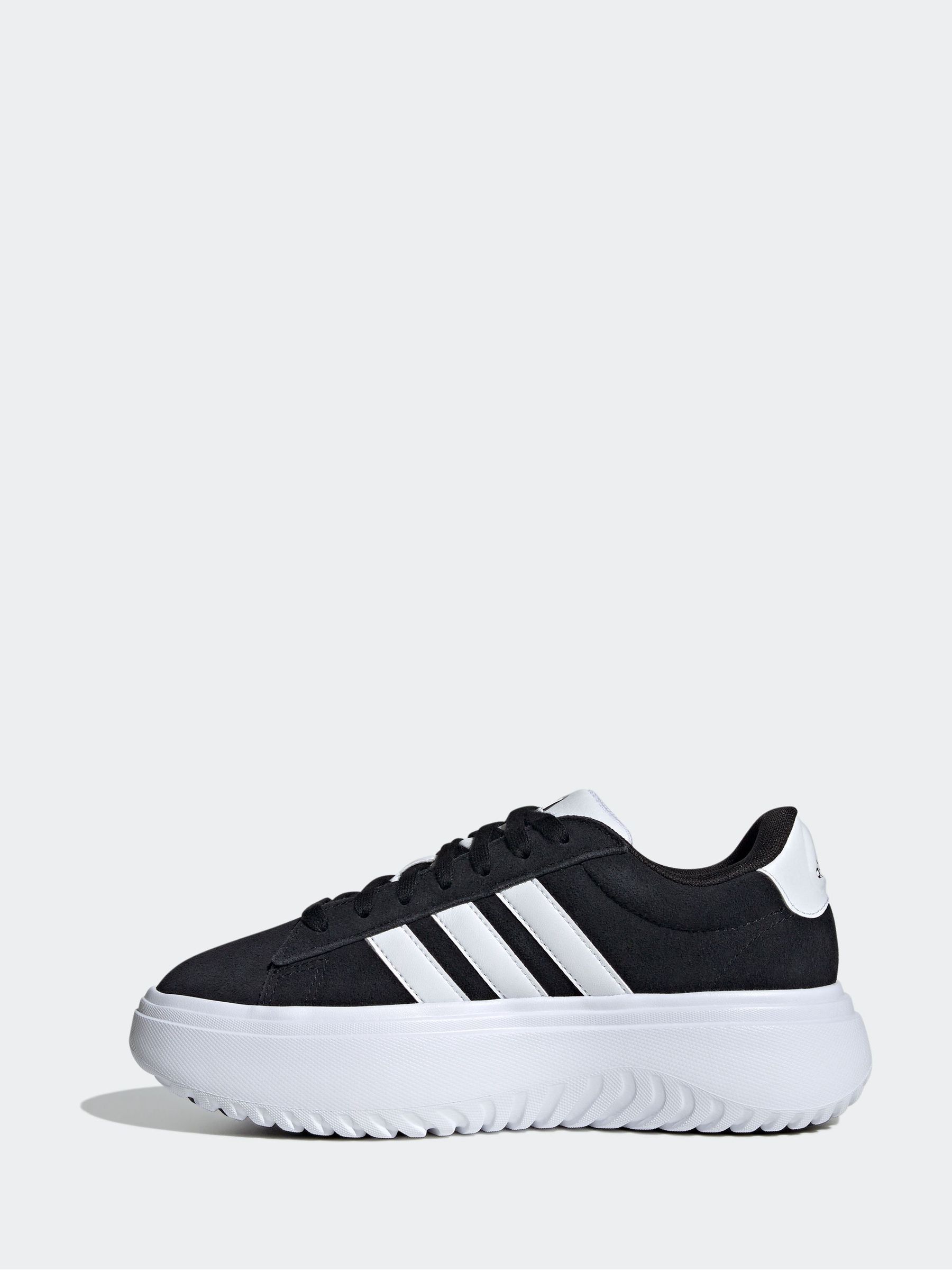 Buy adidas Black Grand Court Platform Suede Shoes from Next