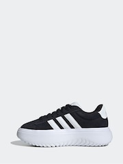 adidas Black Grand Court Platform Suede Shoes - Image 4 of 10