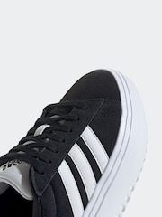 adidas Black Grand Court Platform Suede Shoes - Image 8 of 10