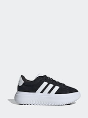 adidas Black Grand Court Platform Suede Shoes - Image 9 of 10