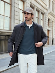 Navy Blue Shower Resistant Wadded Long Jacket - Image 1 of 13