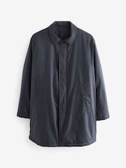 Navy Blue Shower Resistant Wadded Long Jacket - Image 10 of 13