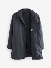 Navy Blue Shower Resistant Wadded Long Jacket - Image 11 of 13