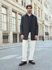 Navy Blue Shower Resistant Wadded Long Jacket - Image 2 of 13
