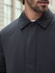Navy Blue Shower Resistant Wadded Long Jacket - Image 6 of 13