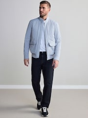 Grey Signature Down Shower Resistant Harrington Jacket - Image 2 of 9
