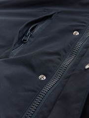 Navy Blue Borg Lined Shower Resistant Hooded Parka Jacket - Image 8 of 10