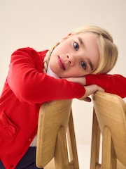 Red Cotton Rich Bow Pocket School Cardigan (3-16yrs) - Image 2 of 6