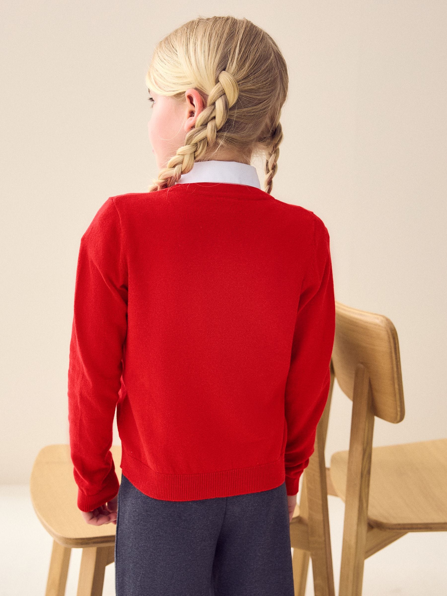 Buy Red Cotton Rich Bow Pocket School Cardigan 3 16yrs from Next New Zealand