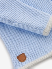 Rock-A-Bye Baby Boutique Blue 100% Cotton Knitted Hooded Jacket - Image 3 of 3
