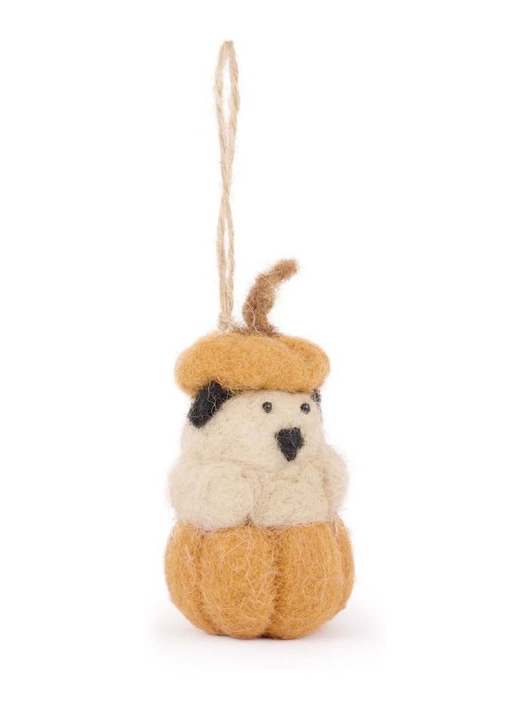 Sophie Allport Multicoloured Percy Pumpkin Dog Felt Bauble - Image 2 of 2