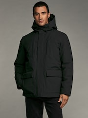Black Borg Lined Shower Resistant Hooded Parka Jacket - Image 1 of 12