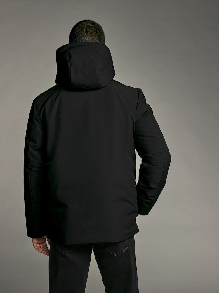 Black Borg Lined Shower Resistant Hooded Parka Jacket - Image 2 of 12