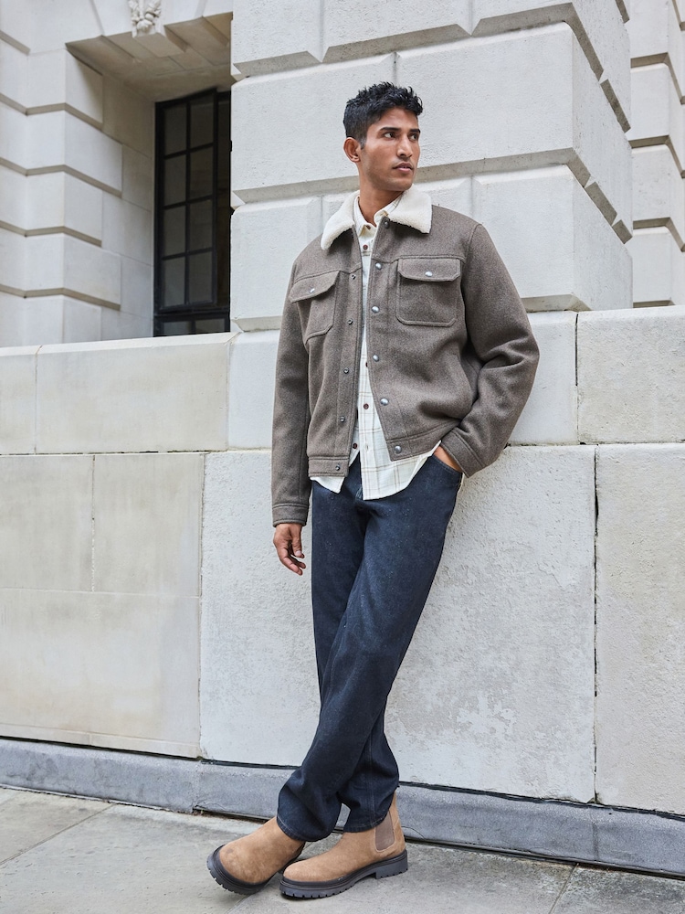 Brown Borg Collared Trucker Jacket - Image 2 of 12