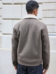 Brown Borg Collared Trucker Jacket - Image 3 of 12