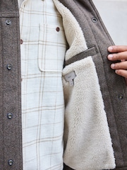 Brown Borg Collared Trucker Jacket - Image 5 of 12