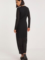 Simply Be Black Textured Jersey Midi Dress - Image 2 of 4