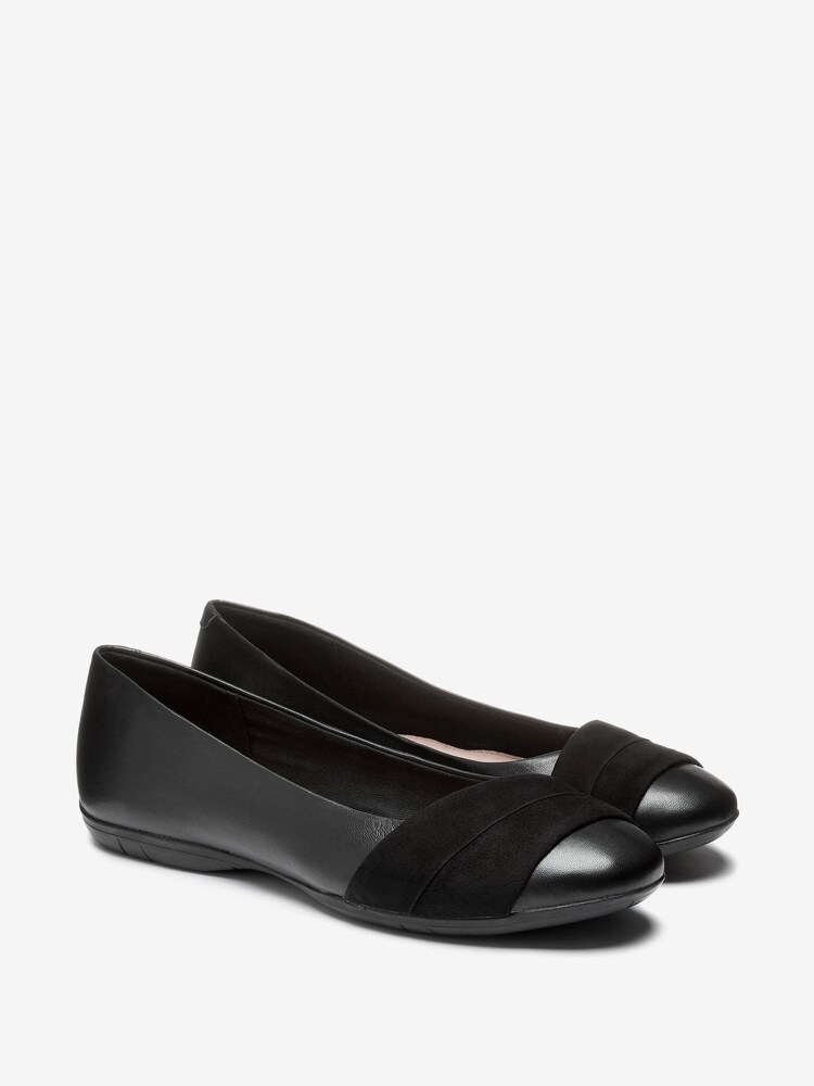 Schwarz - Forever Comfort® Lederballerinas mit Wickeldesign - Bild 2 von 3