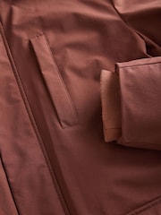 Rust Brown Borg Lined Shower Resistant Hooded Parka Jacket - Image 14 of 14