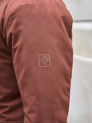 Rust Brown Borg Lined Shower Resistant Hooded Parka Jacket - Image 8 of 14