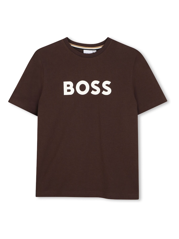 BOSS Brown Logo Short Sleeve T-Shirt - Image 1 of 2 BOSS Brown Logo Short Sleeve T-Shirt - Image 1 of 2