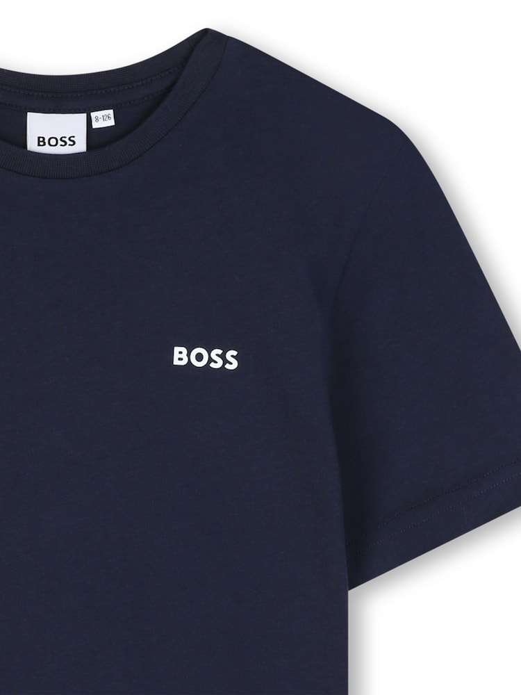 BOSS Navy Blue/Blue Chest Logo T-Shirts 2 Pack - Image 5 of 5 BOSS Navy Blue/Blue Chest Logo T-Shirts 2 Pack - Image 5 of 5