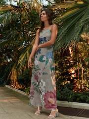 Neutral Floral Kew Collection Strappy Slip Dress - Image 1 of 7