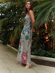 Neutral Floral Kew Collection Strappy Slip Dress - Image 2 of 7