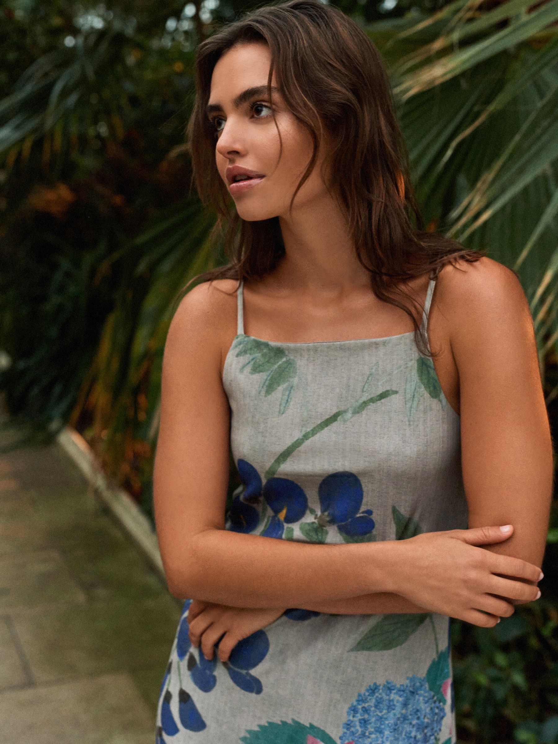 Neutral floral dress top