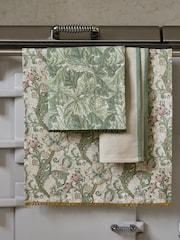 Clarke and Clarke Sage Green/Natural Linen/Blush Pink William Morris Designs 100% Cotton Tea Towels Set 3 - Image 1 of 2