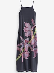 Navy and Pink Floral Kew Collection Strappy Slip Dress - Image 7 of 8