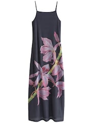 Navy and Pink Floral Kew Collection Strappy Slip Dress - Image 8 of 8