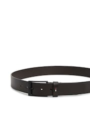 Tommy Hilfiger Brown Enamel Flag Rectangular Buckle Leather Belt - Image 3 of 4