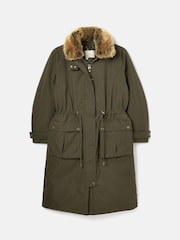 Joules Wilcote Dark Green Waterproof Padded Raincoat - Image 10 of 10