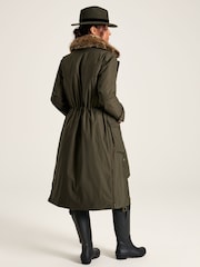 Joules Wilcote Dark Green Waterproof Padded Raincoat - Image 4 of 10