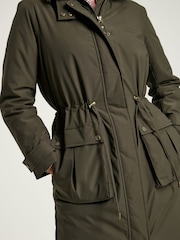Joules Wilcote Dark Green Waterproof Padded Raincoat - Image 9 of 10