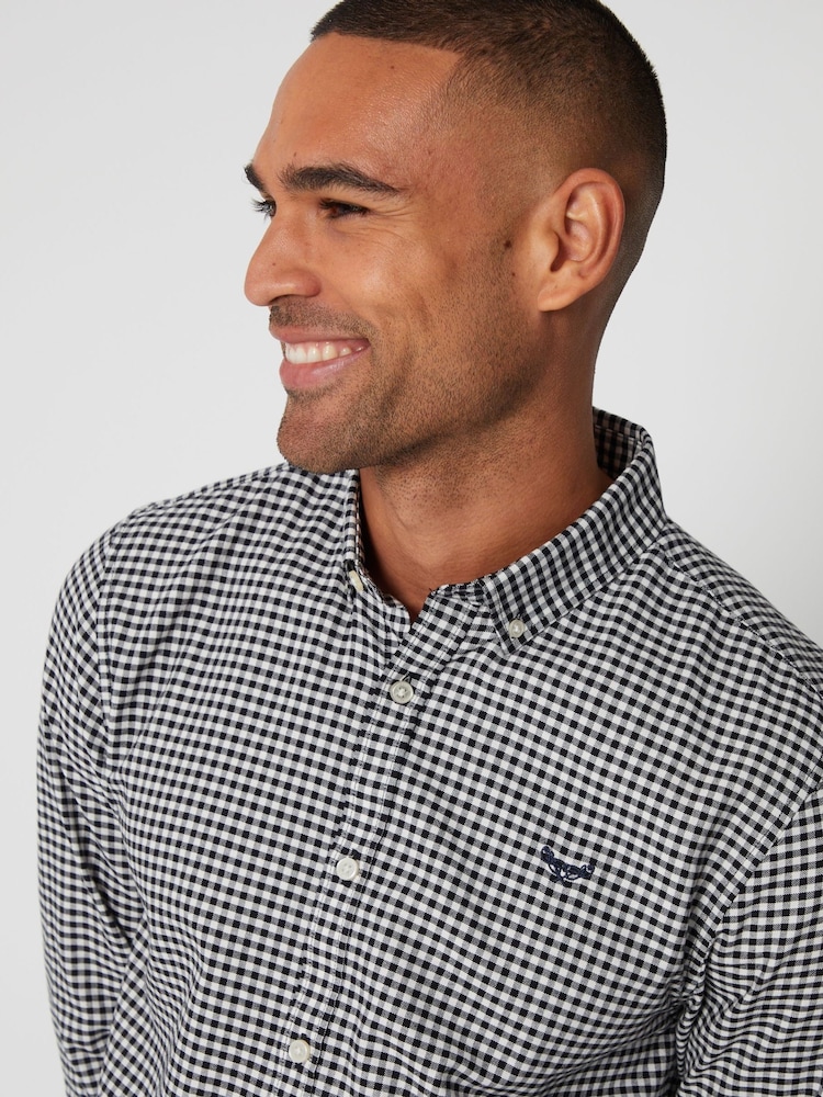 Threadbare Black 100% Cotton Long Sleeve Check Shirt - Image 4 of 4