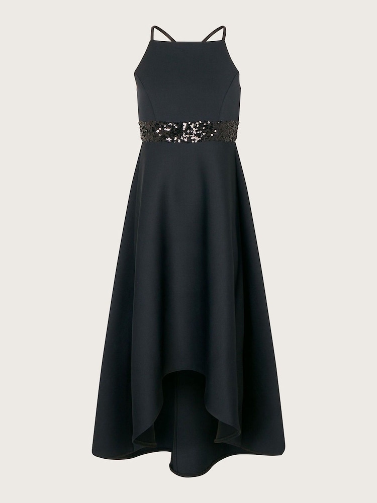 Monsoon Black Sequin Scuba Prom Dress - Image 1 of 2 Monsoon Black Sequin Scuba Prom Dress - Image 1 of 2